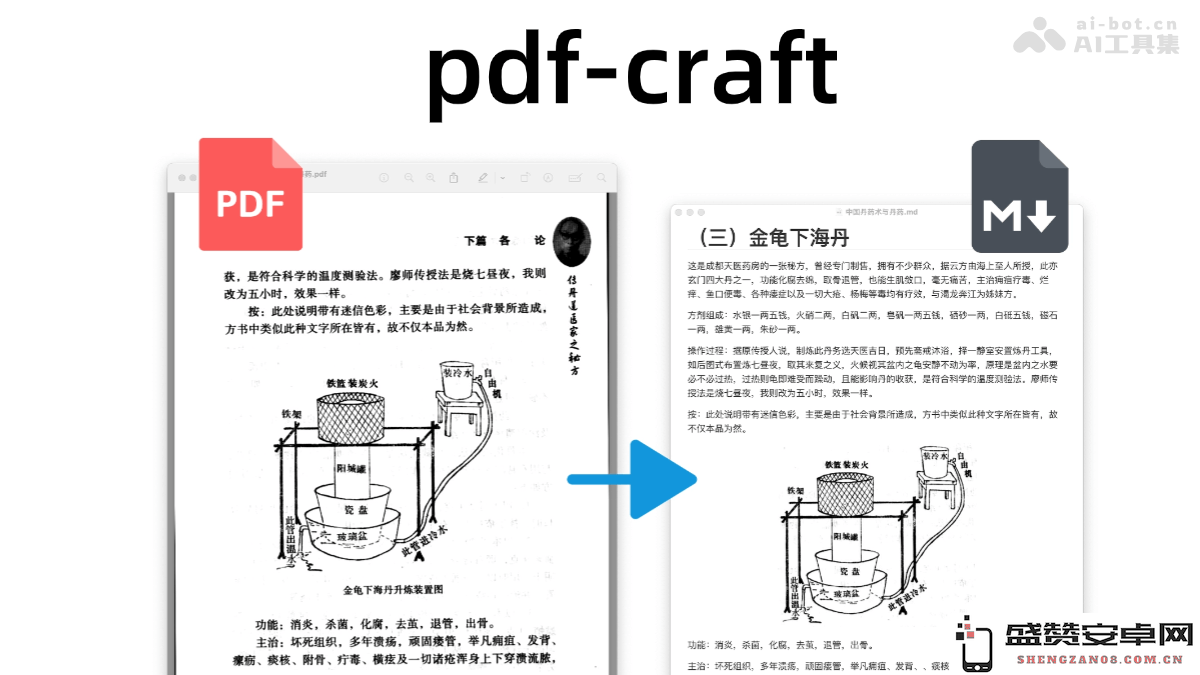 pdf-craft – 一个开源工具，专为将 PDF 文件转换为 Markdown 格式而设计