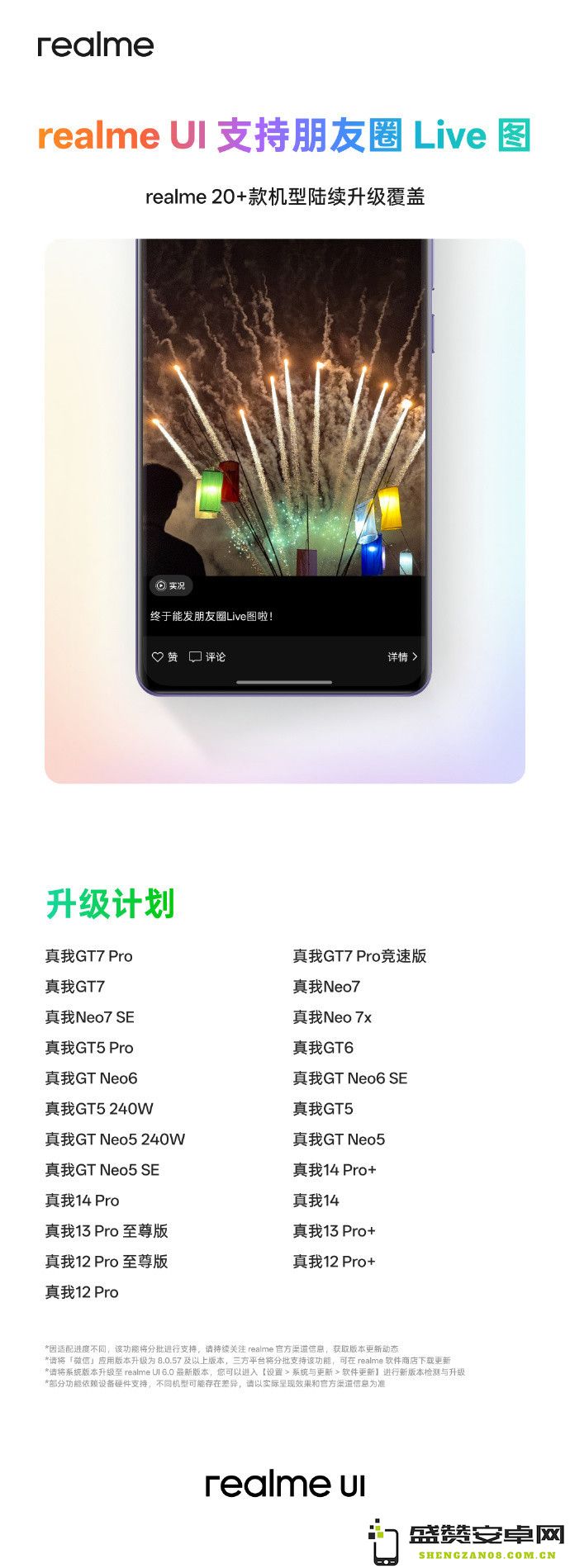 真我realme UI 6.0支持朋友圈实况照片 适配20+款机型