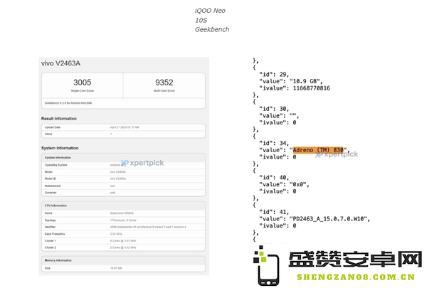 iQOO Neo 10S现身Geekbench跑分平台 搭载骁龙8 Elite