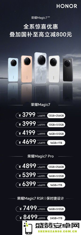 荣耀Magic7系列降价促销：叠加国补至高省800元热销中
