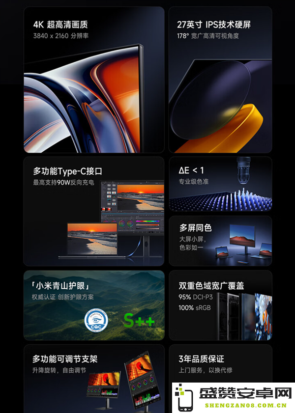 4K护眼屏、自带C口！Redmi显示器A27U Type-C版开售：1399元