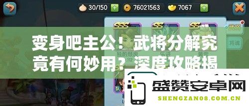 揭开武将分解的神秘面纱！变身吧主公，探索分解妙用的深度攻略与关键方法