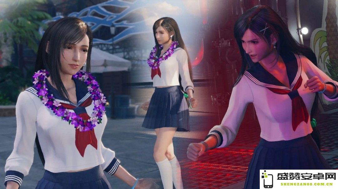 《最终幻想7：重生》最新服装Mod，蒂法化身清纯学妹身着高中校服魅力四射