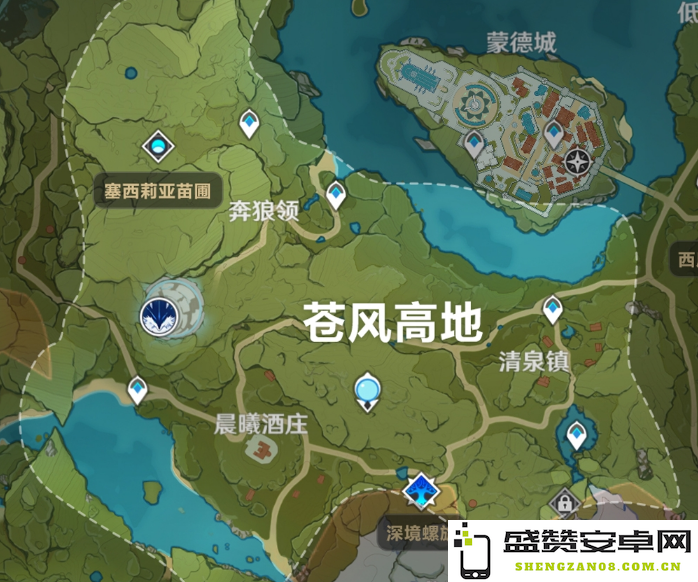 原神苍风高地划分范围