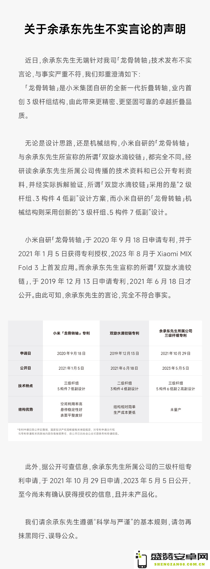 小米正式回应余承东的不实言论：我们的立场与事实严重不符，澄清背后的真相