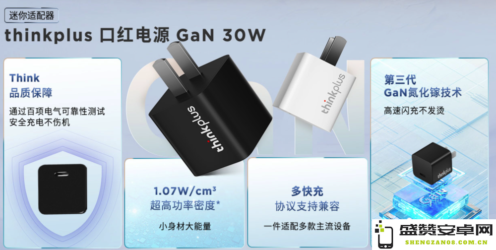 联想thinkplus推出全新口红电源系列，GaN技术30W和20W充电器正式上市